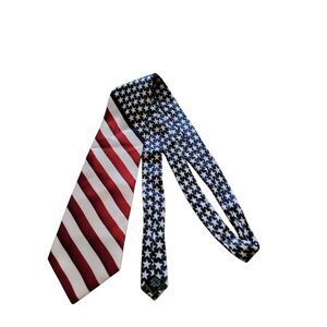 Stonehenge 100% Silk Tie US Flag Print Hand made
